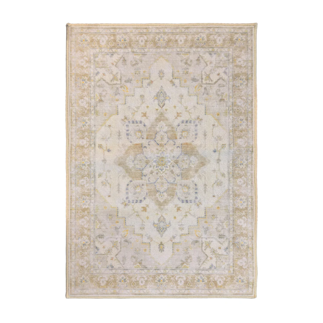 Muddy Mat® Champagne Washable Area Rugs for Living Room, Bedroom & Dining Room – Modern Soft Low Pile Non Slip Carpet – Pet Friendly Waterproof Foldable Rugs for Home - Image 2