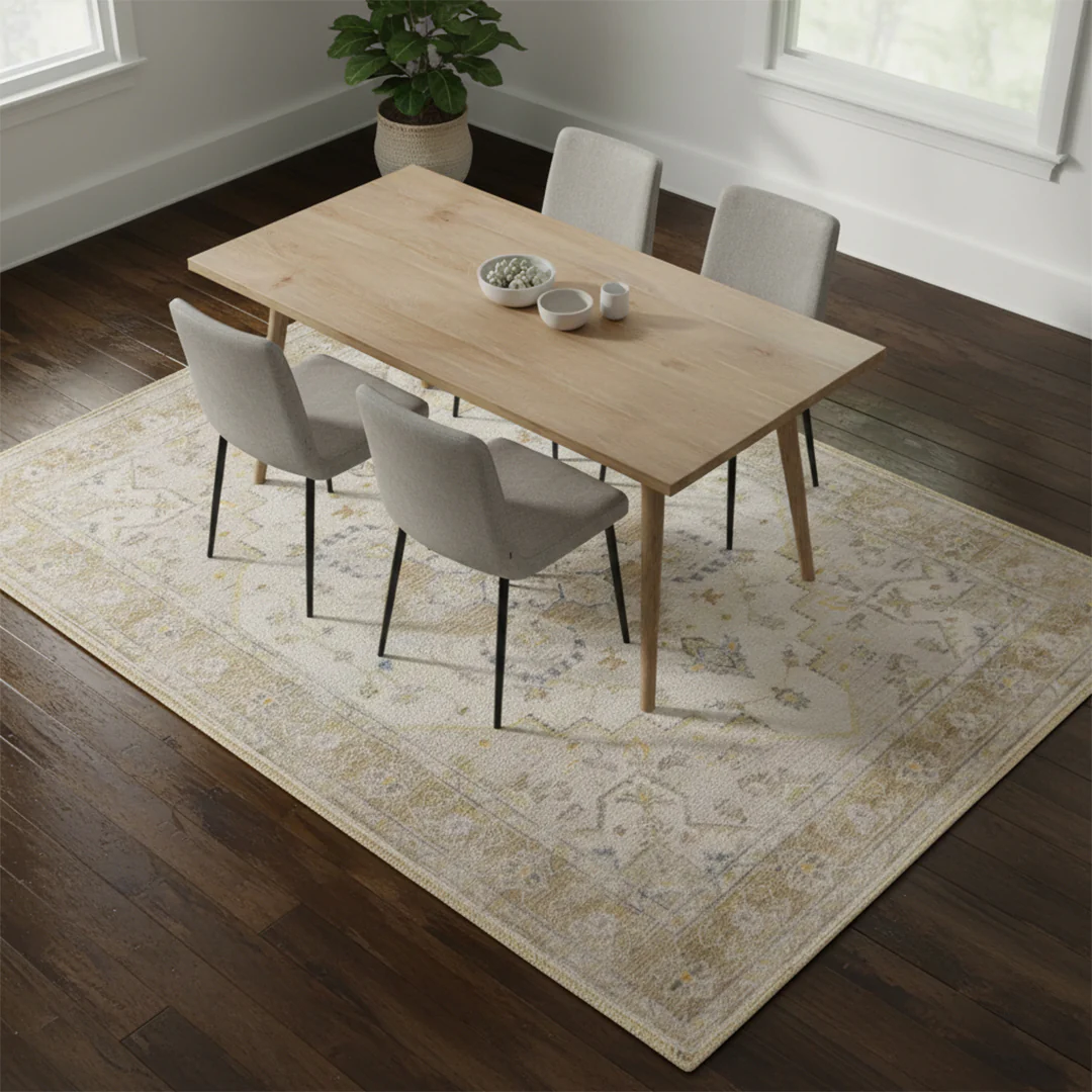 Muddy Mat® Champagne Washable Area Rugs for Living Room, Bedroom & Dining Room – Modern Soft Low Pile Non Slip Carpet – Pet Friendly Waterproof Foldable Rugs for Home - Image 4