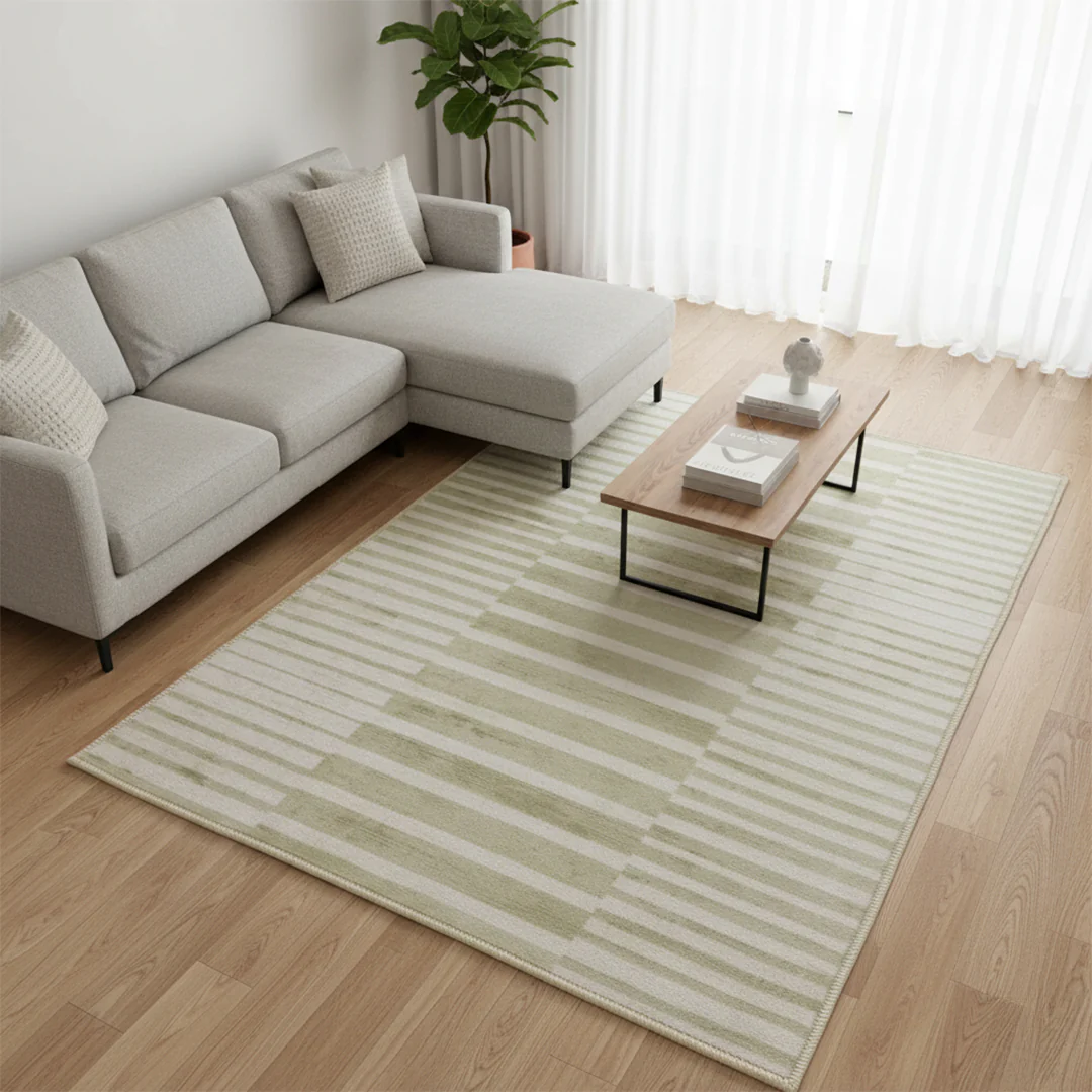 Muddy Mat® Creamline Washable Area Rugs for Living Room, Bedroom & Dining Room – Modern Soft Low Pile Non Slip Carpet – Pet Friendly Waterproof Foldable Rugs for Home - Image 3
