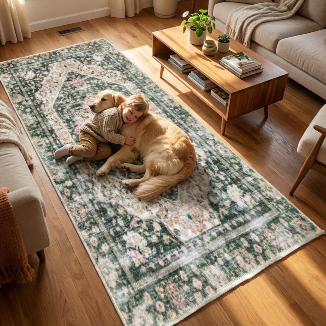 Muddy Mat® Eden Washable Area Rugs for Living Room, Bedroom & Dining Room – Modern Soft Low Pile Non Slip Carpet – Pet Friendly Waterproof Foldable Rugs for Home - Image 10