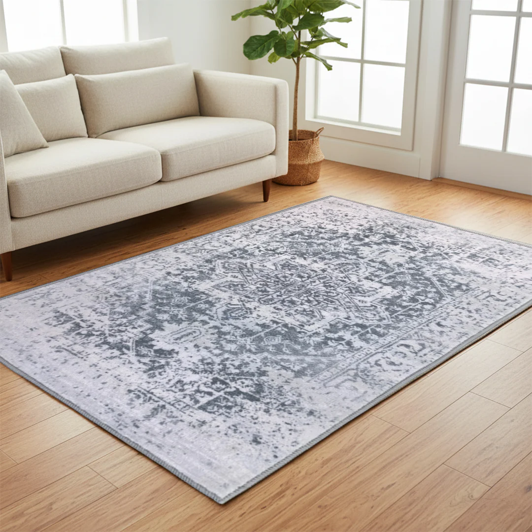 Muddy Mat® Frostbell Washable Area Rugs for Living Room, Bedroom & Dining Room – Modern Soft Low Pile Non Slip Carpet – Pet Friendly Waterproof Foldable Rugs for Home - Image 9