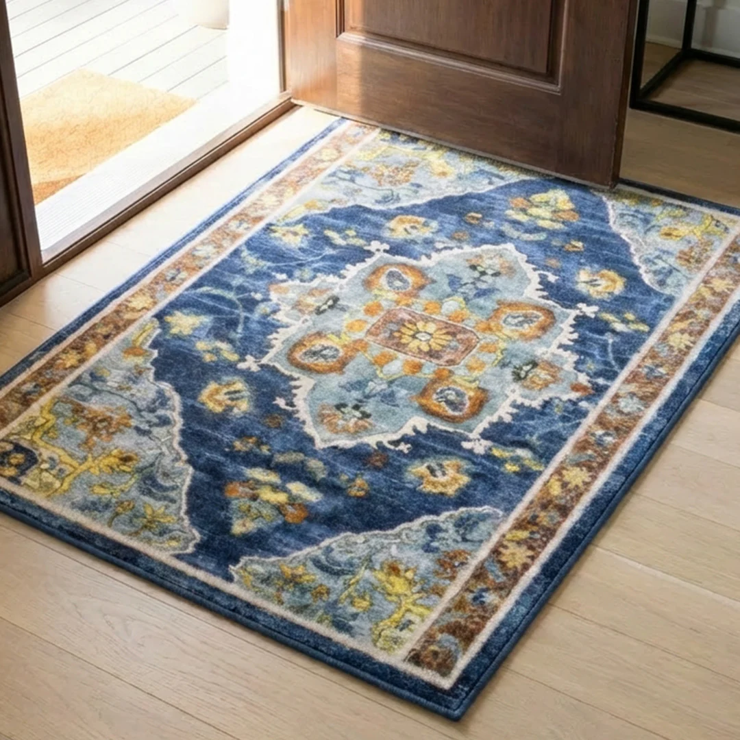 Muddy Mat® Mosaic Washable Area Rugs for Living Room, Bedroom & Dining Room – Modern Soft Low Pile Non Slip Carpet – Pet Friendly Waterproof Foldable Rugs for Home - Image 14