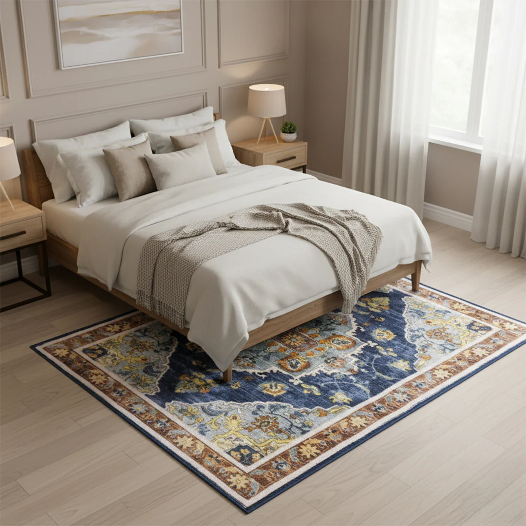 Muddy Mat® Mosaic Washable Area Rugs for Living Room, Bedroom & Dining Room – Modern Soft Low Pile Non Slip Carpet – Pet Friendly Waterproof Foldable Rugs for Home - Image 4