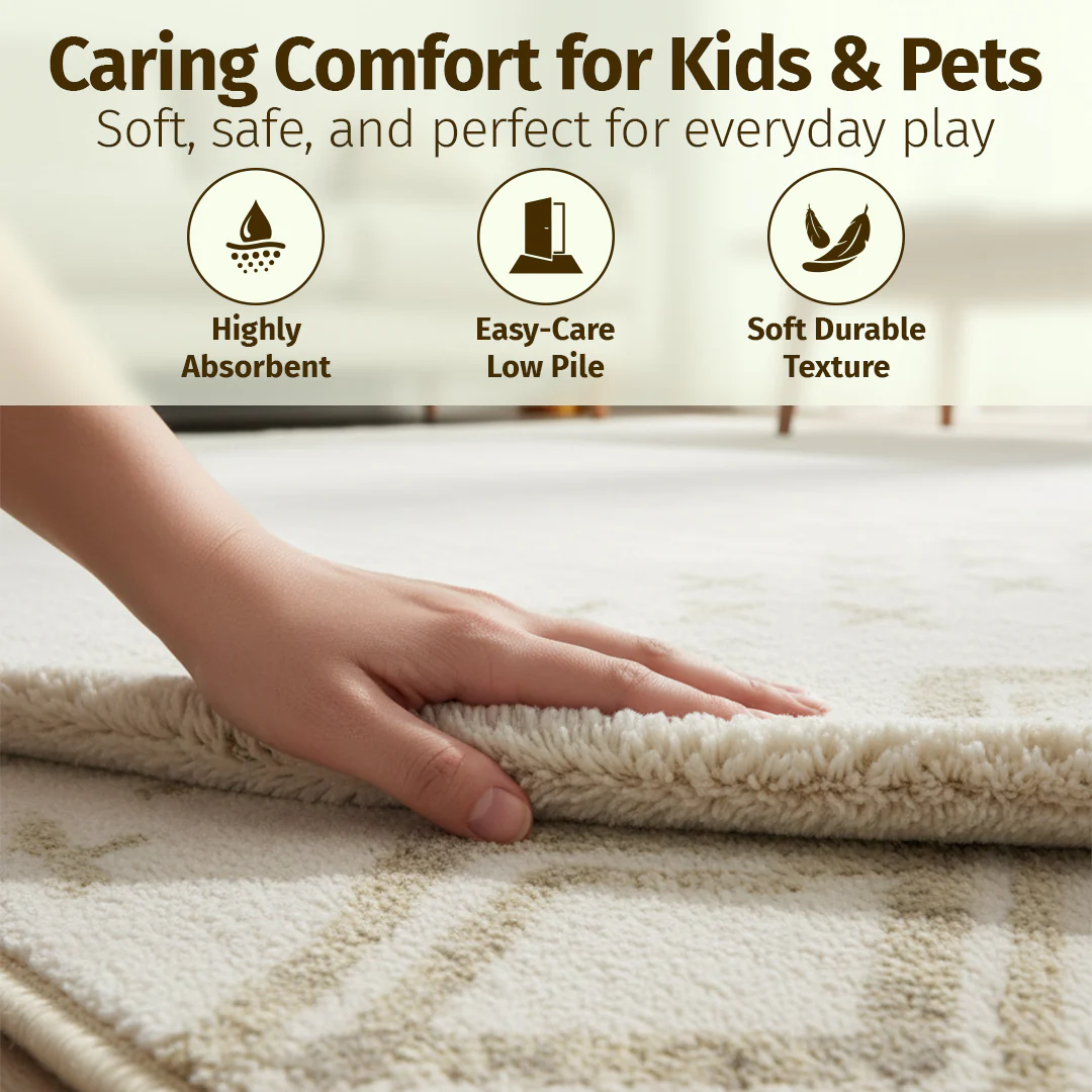 Muddy Mat® Tribal Washable Area Rugs for Living Room, Bedroom & Dining Room – Modern Soft Low Pile Non Slip Carpet – Pet Friendly Waterproof Foldable Rugs for Home - Image 12